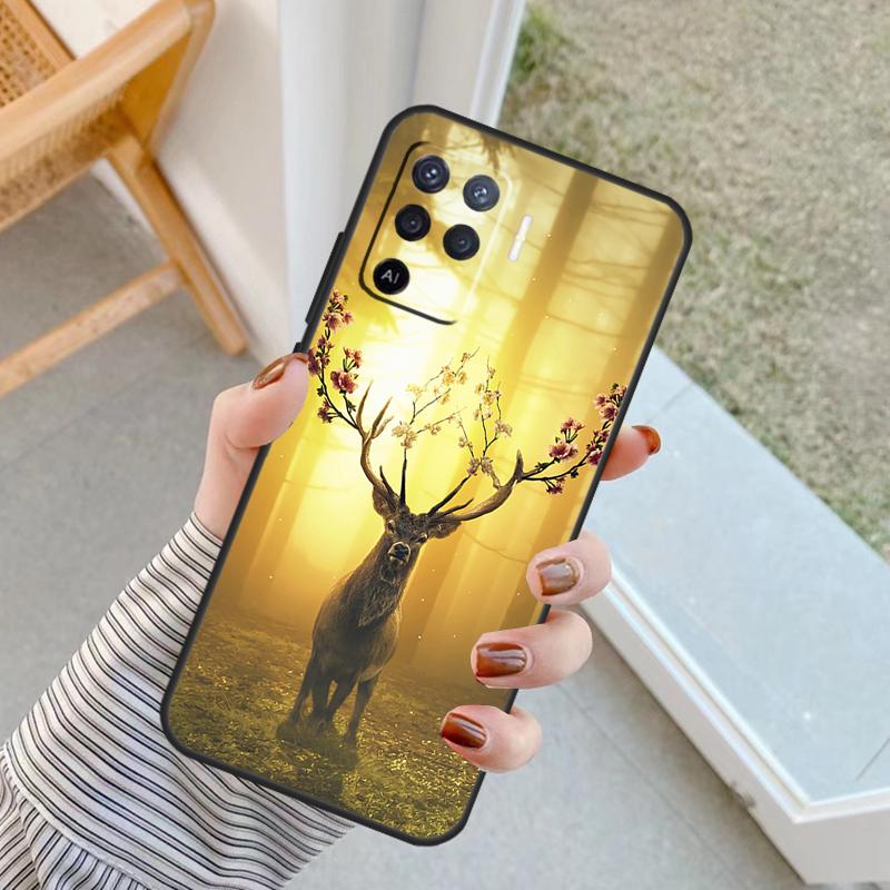 Deer Case For Oppo A18 A78 A98 A38 A58 A60 A80 A40 A96 A76 A16 A94 A74 A54 A15 A17 A57 A77 A5 Pro