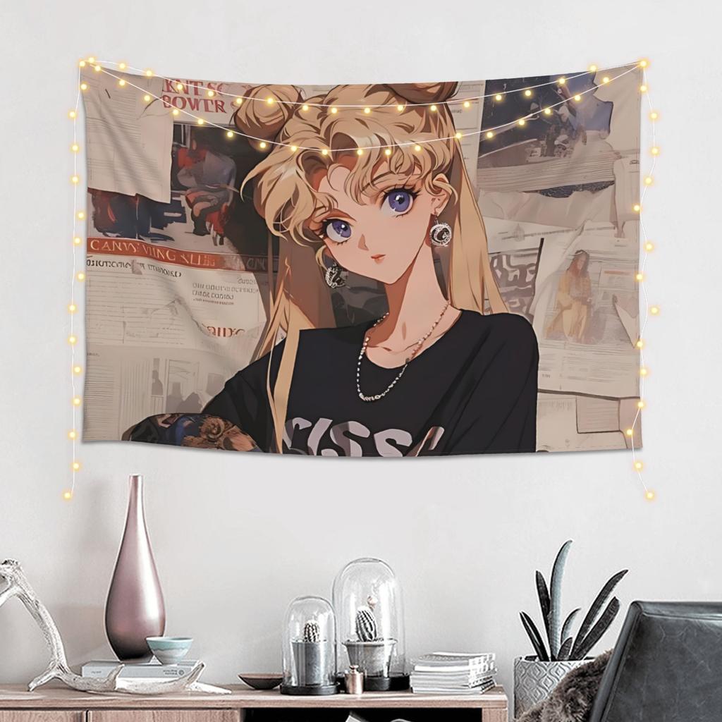 Cutecore Sailor Moons Tapestry Bedroom Decoration Wall Hanging Blanket Tapestry Cool Stuff For Room