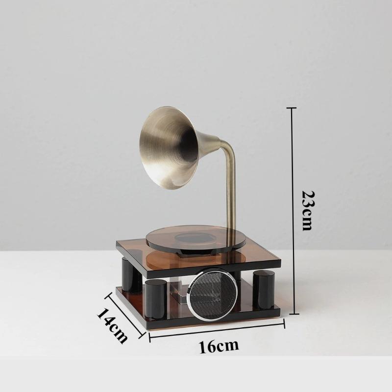 

Phonograph Ornament Retro Light Luxury Ornaments Modern Exquisite Record Player Desktop Sculptures Table Decoration Accessories