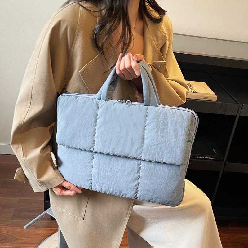 15-дюймовая стеганая сумка для ноутбука, объемная сумка для ноутбука с ручкой, сумка для ноутбука для женщин, мужчин, путешествий, школы, работы