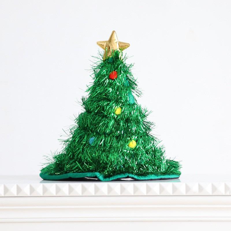 Non-Woven Luminous Christmas Tree Hat - Festive Party Decoration
