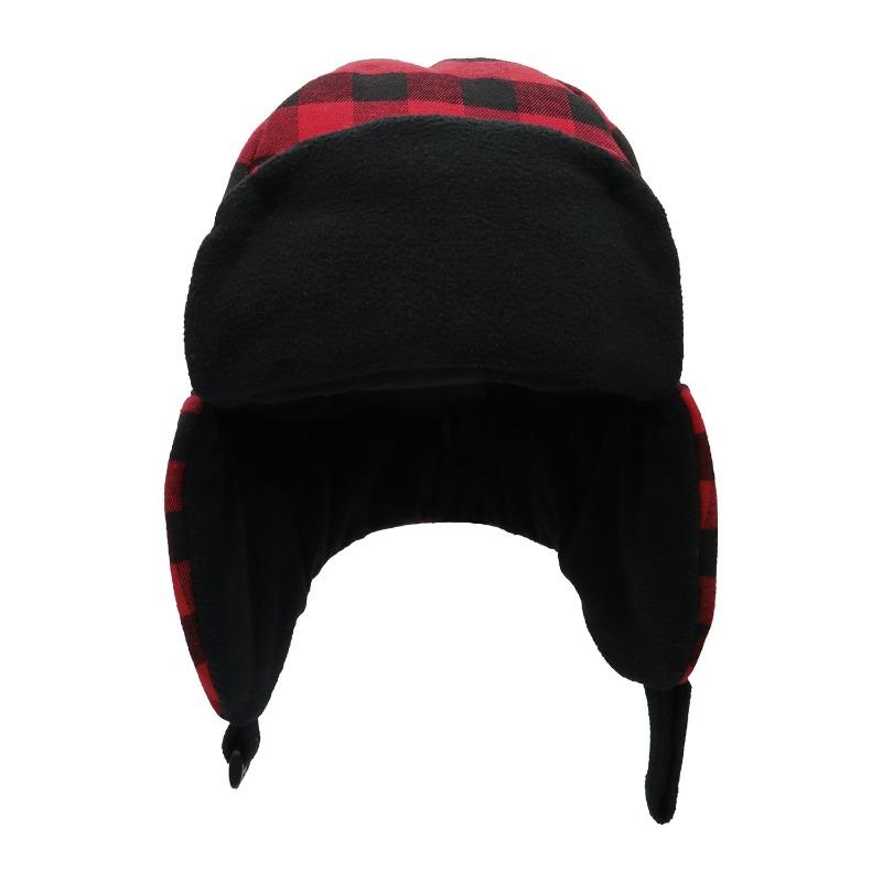 Autumn and Winter New Plaid Cycling Thermal Ear Protection Hat Outdoor Travel Cold Protection Hat