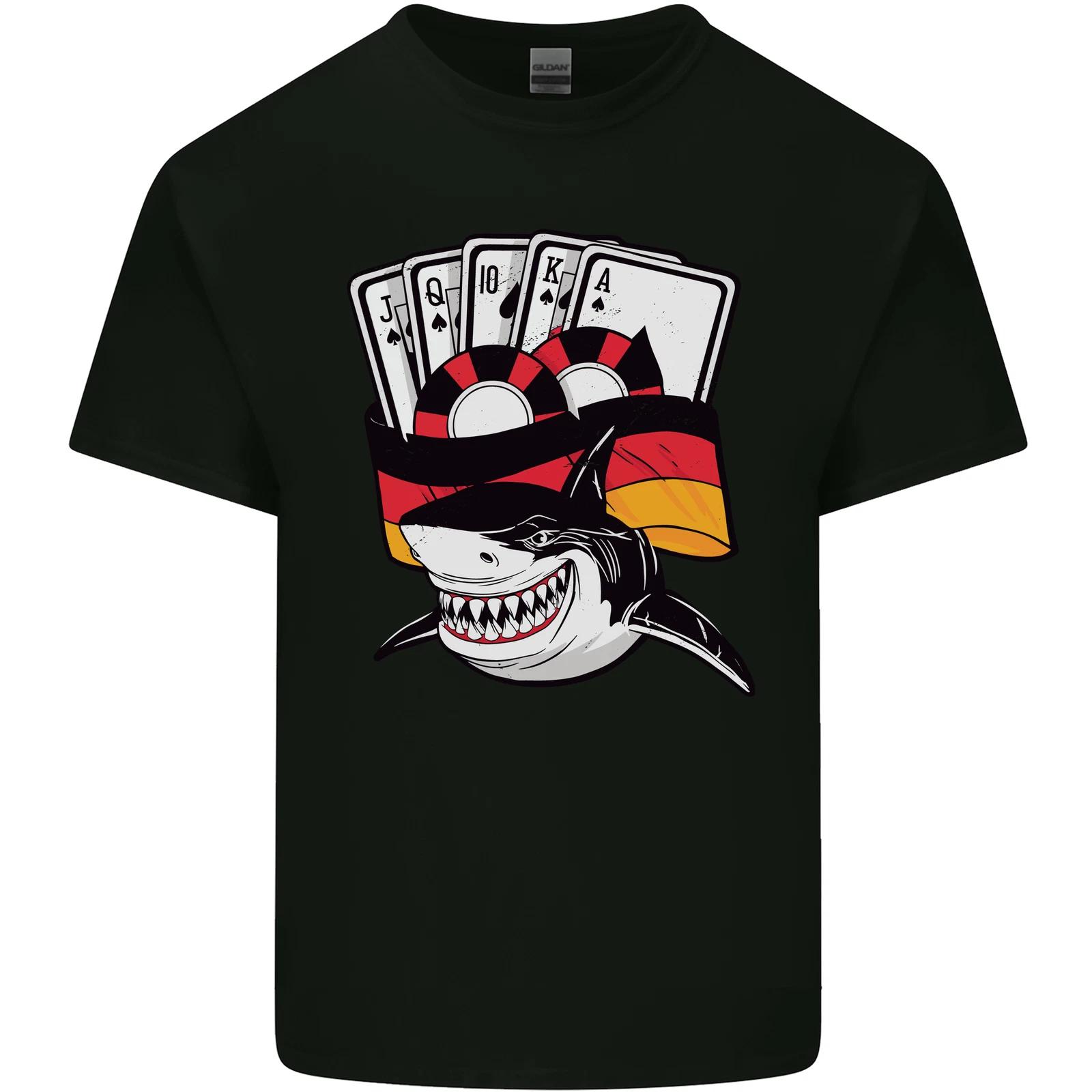 German Poker Shark Kids T-Shirt Childrens XL