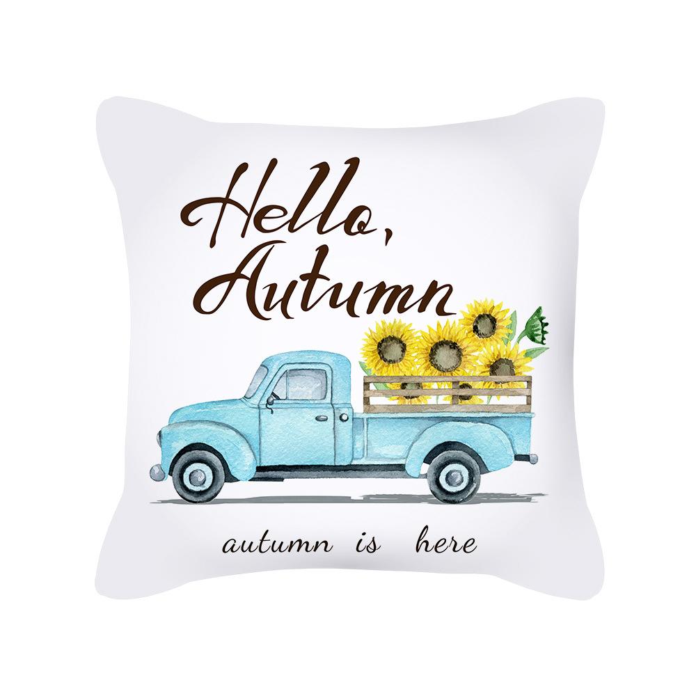 New Thanksgiving Truck Peach Skin Pillow Cover Ins Nordic Pillow Cushion Cover Home Furnishings