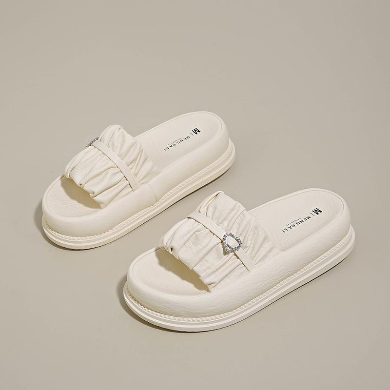 Fashion CRLAYDK Fashion Sandals for Women Slip On Fold Slides Ladies Casual Walking Summer Platform Outdoor Travel Dressy Beach Slippers