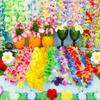 Hawaiian Leis Bulk Colorful Faux Flower Necklace Leis Tropical Theme Party Favors for Adults Hawaii Summer Beach Luau Party Birthday Party Supplies