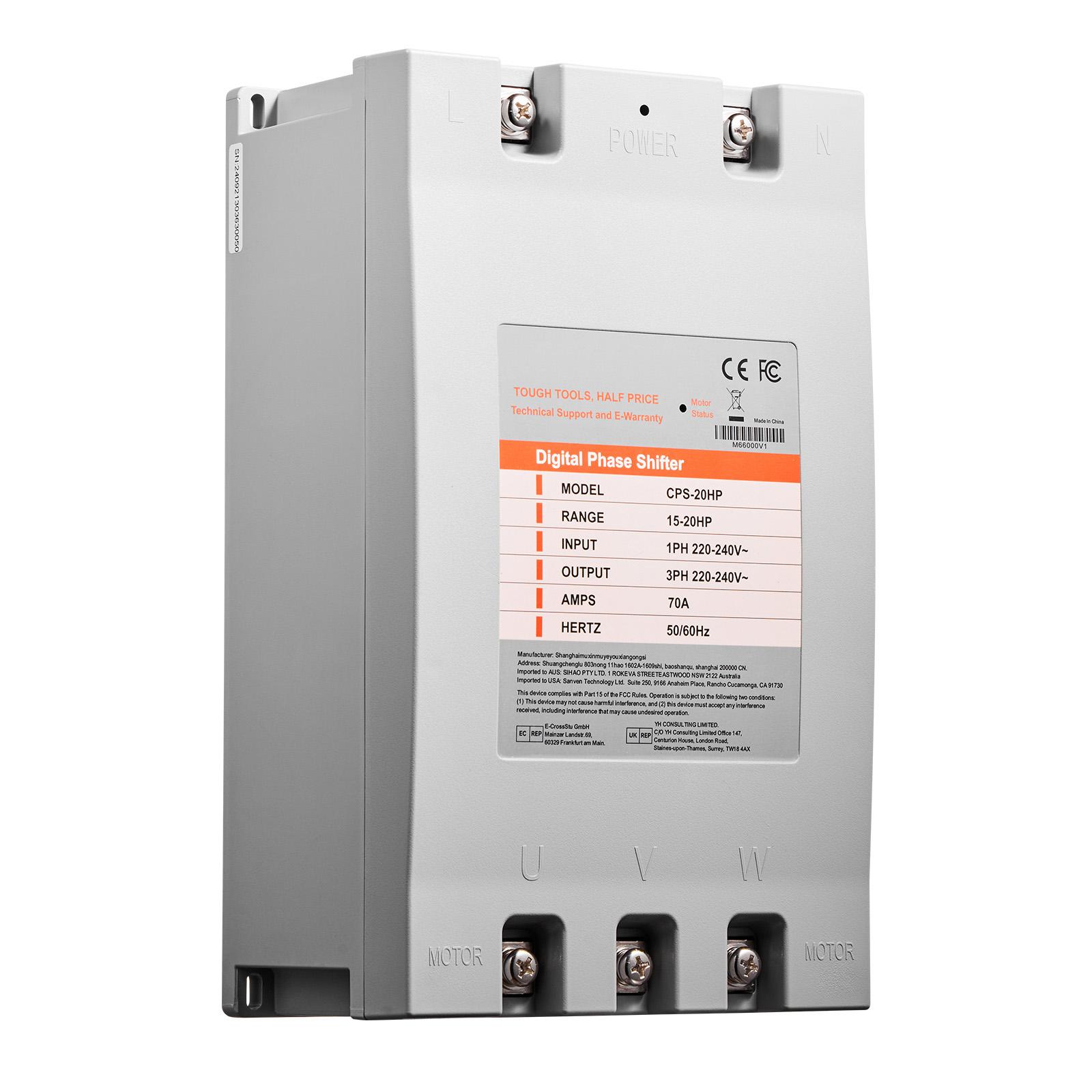 

SucceBuy 3Phase Converter 20HP 70A 220V Single Phase to 3 Phase Converter Digital Phase Shifter for Residential&Light Commercial canada