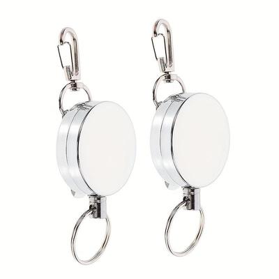 4cm Ganzmetall-Einziehbare Jojo-Schlüsselanhänger mit Stahlseil - Anti-Verlust Outdoor-Gerät