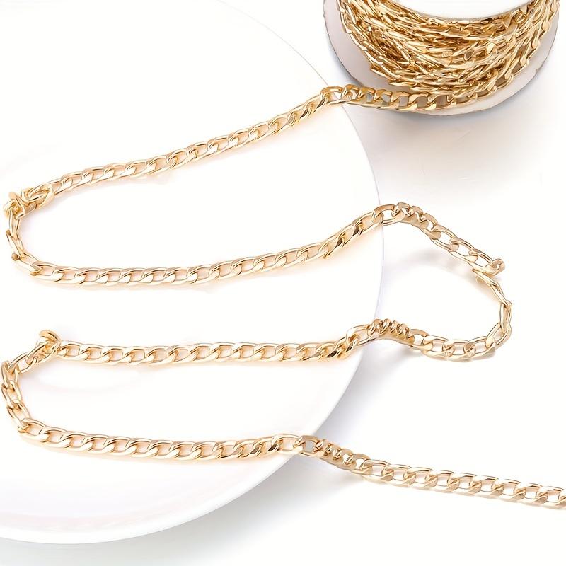1 Roll Of Aluminum Alloy Golden Aluminum NK Chain Bracelet Necklace Material DIY Jewelry Making Box Clothing Chain Accessories 5 Yards/roll