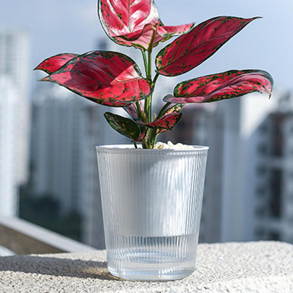 Self Absorbent Resin Flowerpot Imitation Glass Texture Transparent Flowerpot For Plants Spring Water Absorbing Seedling Pot