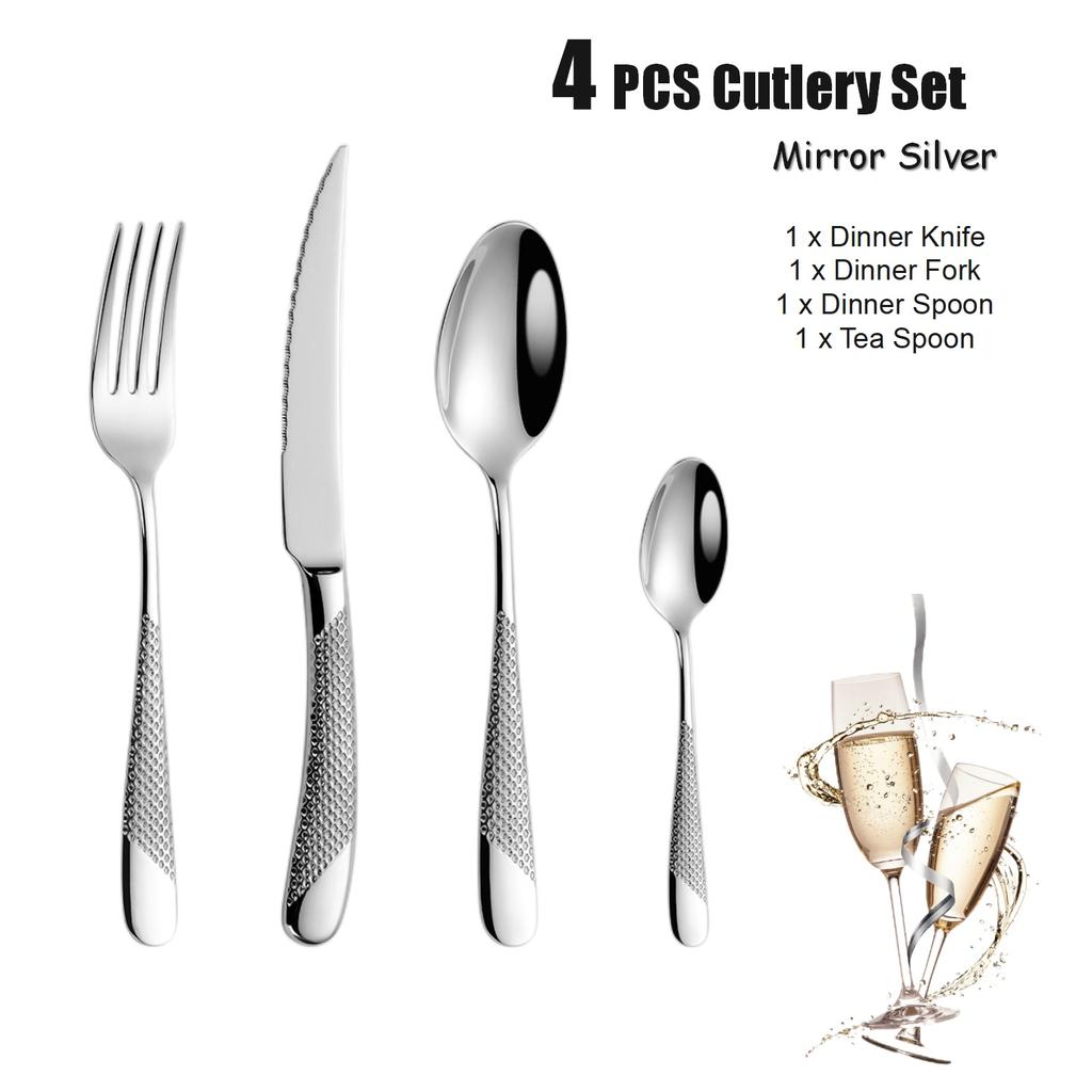 4/8/16/20/24/28 Pcs Luxury Gold Plated Cutlery Set Dishwasher Safe Flatware Set With Hammered Handle 18/10 Steel Silverware Set