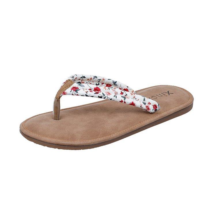 Internett-kjendis sandaler flip-flops kvinner sommerbruk flate såler ferie føtter blomstrete strandsko kvinner sandaler ved sjøen