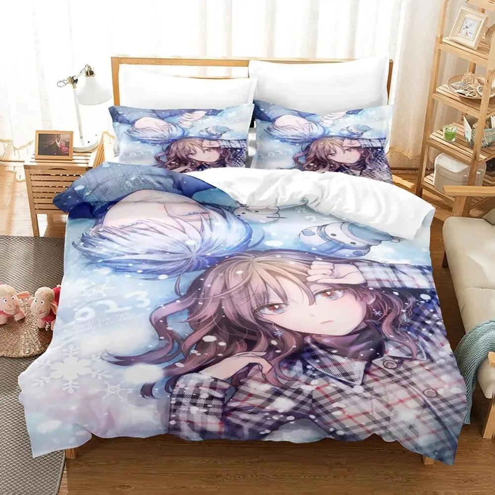 Anime Eisiger Typ und seine coole weibliche Kollegin Bettwäscheset Jungen Mädchen Einzel- Queen-Size Bettbezug Kissenbezug Bett Kinder Erwachsene