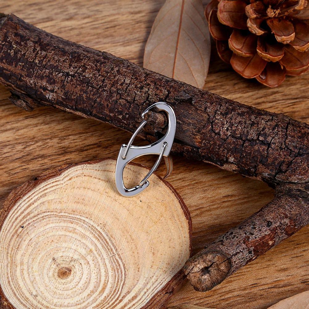 5PCS Alloy Metal Electroplate Camping Carabiner Keychain Quick Release Clip Key  (black)