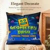 GGeometry Dash VVideo Cushion Cover Natural Linen Organic Fabric DoubleSided Printing Sofa Home Decor Gift Pillow Case