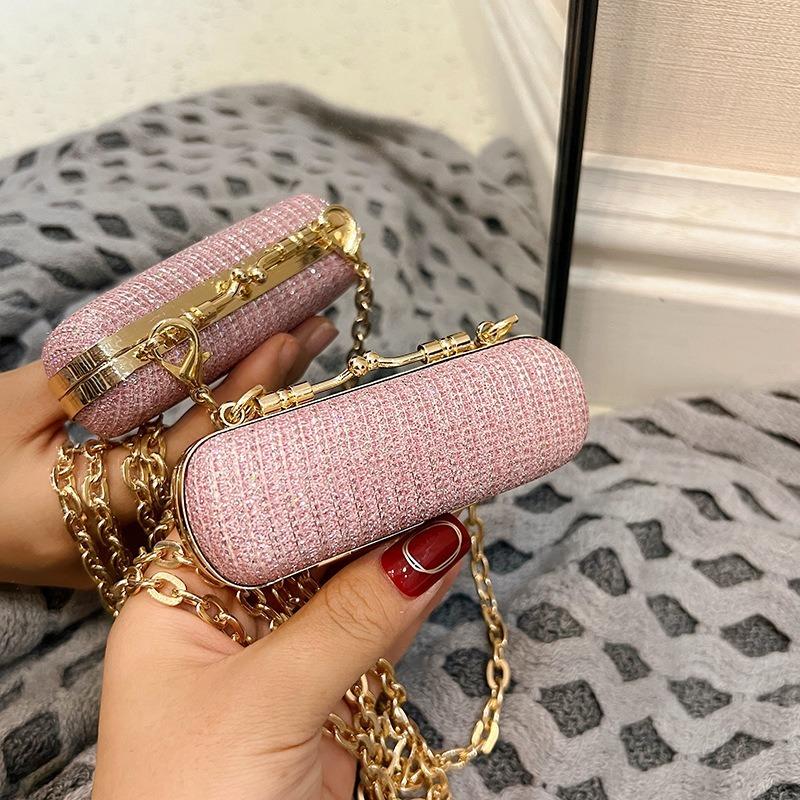 Fashion Mini Chain Decorative Bag PVC Mouth Red Bag High Quality Pen Case Women'S Hand Bags
