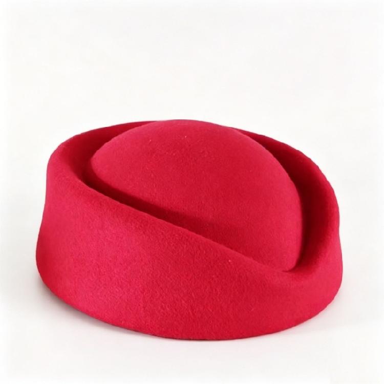 Classical French Flight Attendant Hat Polyester Stewardess Costume Accessoris Women Winter Fashion Headwear