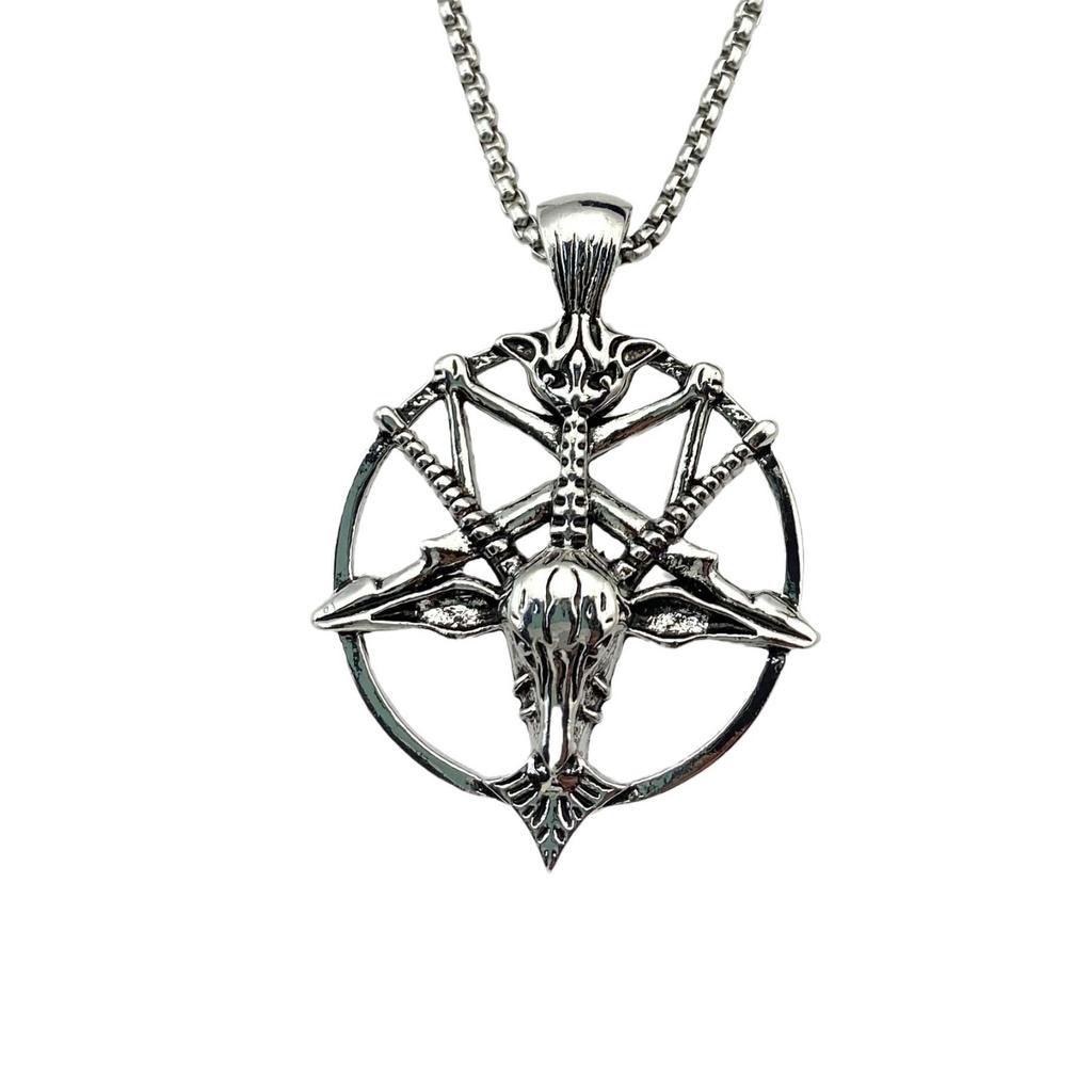 Retro Literary And Artistic Skull, Sheep Head Pendant, Demon God Pan, Round Necklace, Sweater Chain.
