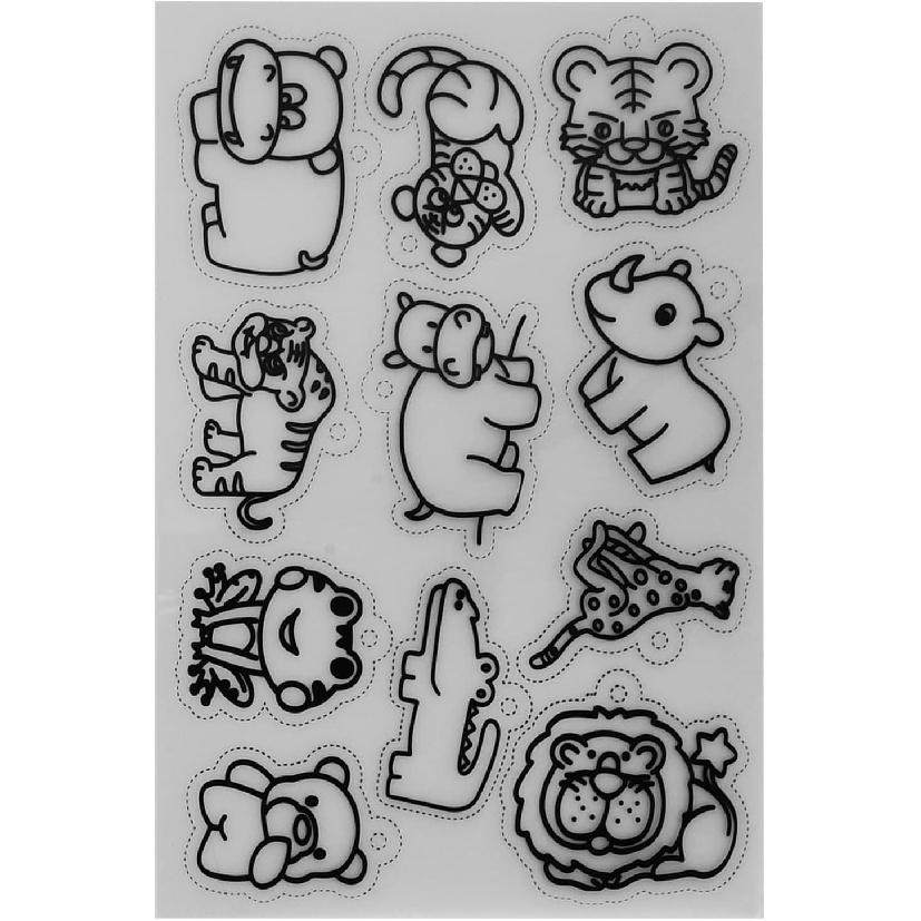 24Pcs Shrink Plastic Sheet Kit, Animal Pattern Heat Shrink Paper Shrink Art Paper Kit for Keychain Pendant Decoration Creative Craft Ornaments