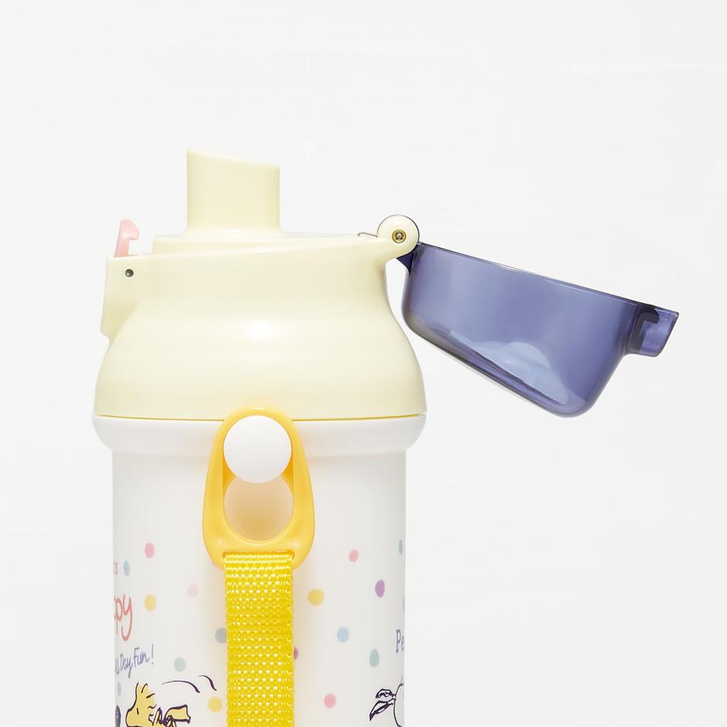 Skater Water Direct Dishwasher Made In Snoopy Skateboard for Boys and Children's Bottle, 480ml, Drinking, Plastic, One-Touch Operation, Safe, Japan,