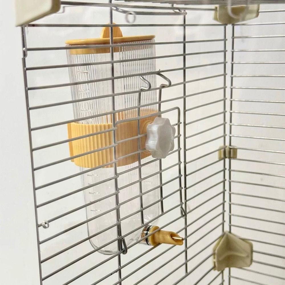 Wandmontierter Vogeltränke No Drip 360ML Kaninchenwasserspender mit Skala mit Hahn Auslauf Haustier Hängender Futterspender