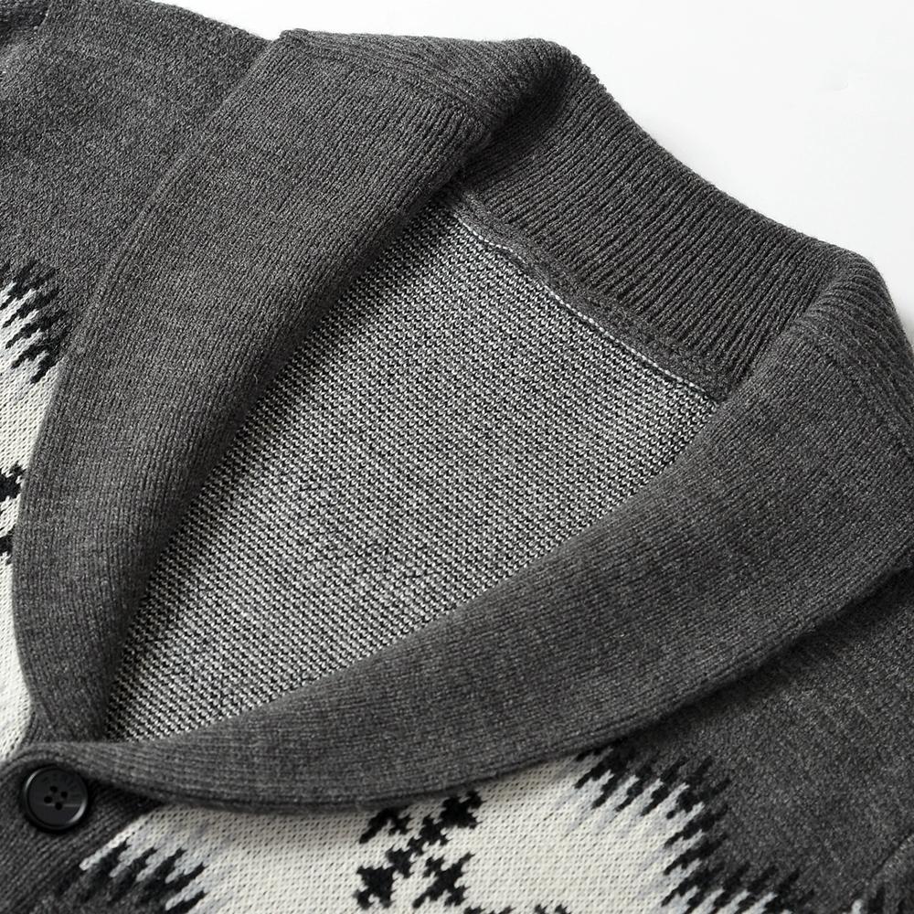 Pulover cu decolteu în V șal bărbați Pulover cardigan cu nasturi