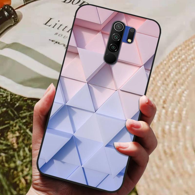 Für Xiaomi Redmi 9 Hülle Katze Blume Wolf Cover Silikonhülle Für Redmi 9 redmi9 Cover Bumper 6.53" Stoßfeste Handy Coque Hülle