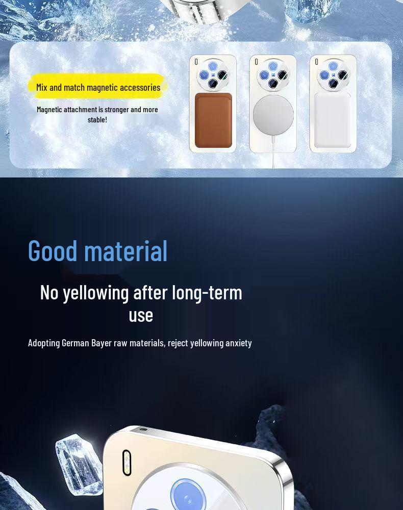 VIVOX300Pro Magnetic Frosted Case with Electroplated Laser Lens, Drop-Proof Full Coverage.