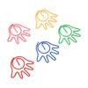 100Pcs Cute Paper Clips Hand Shaped Style Assorted Colors Electroplated Fancy Paperclips for Family