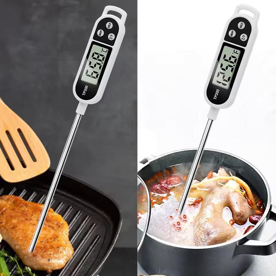 Küchenthermometer Digitales Temperaturmesswerkzeug Elektronisches Lebensmittelthermometer LCD-Anzeige Geeignet für Lebensmittel