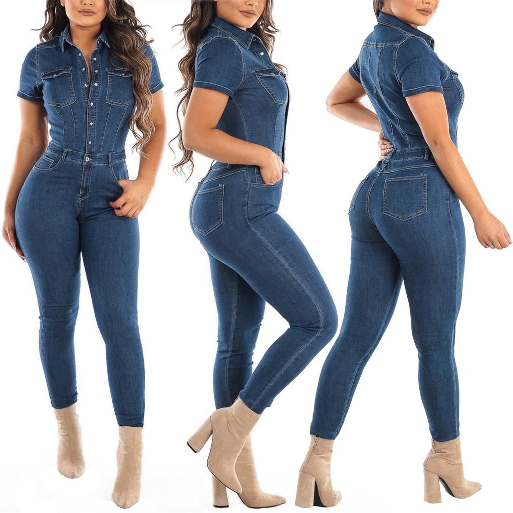 Stylish Sexy Fashion Denim Jumpsuit Available for Sale