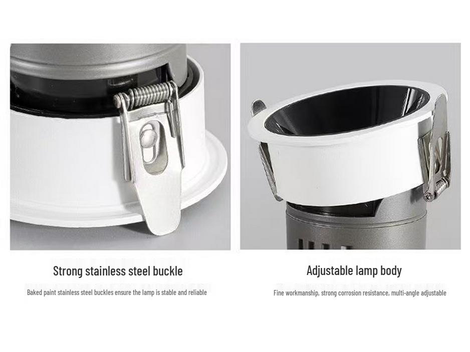 Full Spectrum Anti-Glare Recessed Wall Washer Spotlight with Ultra-Narrow Bezel - Three-Color Living Room Light