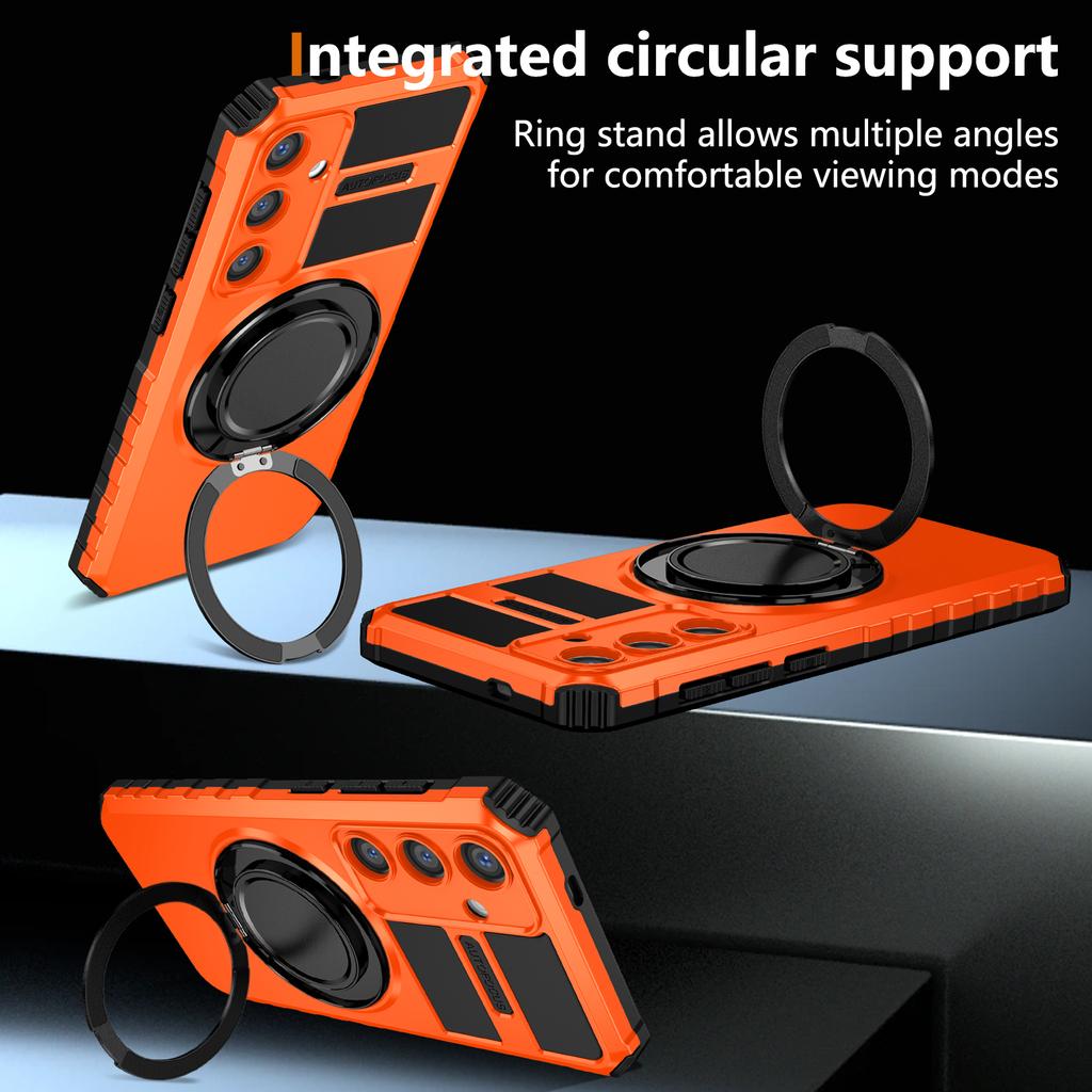 For Samsung Galaxy S24 Case Compatible with MagSafe Rotary Kickstand Anti-Drop TPU+PC Phone Cover