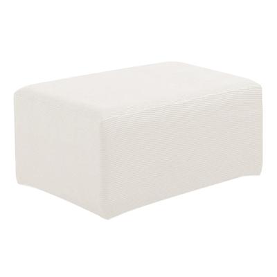 black Sofa Cover Waterproof Footstool Protector Stretchy Sofa Stool Slipcover
