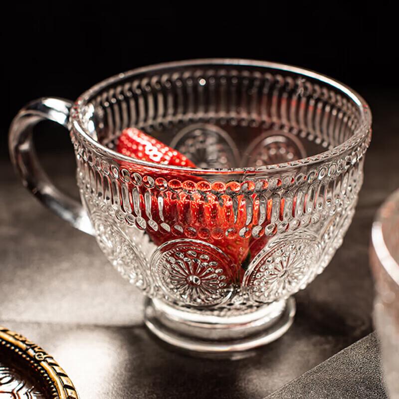 Zhuopu Sunflower Embossed Glass Dessert Cup