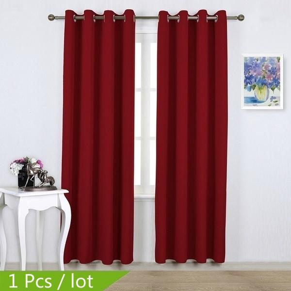 Modern Blackout Curtains for Window Treatment Blinds Finished Drapes Solid Color Blackout Curtains for Living Room Bedroom Grommet Top 1pc