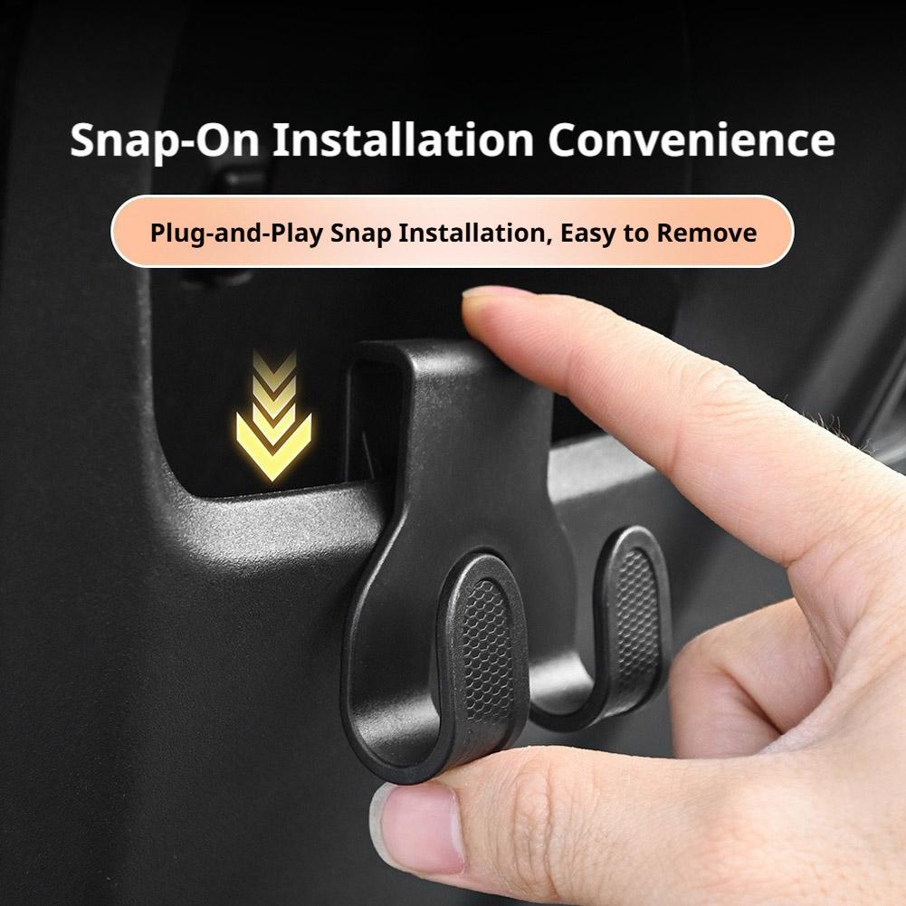 2-in-1 Hidden Car Hook Rear Seat Phone Holder For Electric Vehicle Model 3 Y BYD Universal Auto Interior Accessories