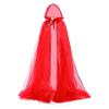 Sheer Hooded Cape For Halloween Costumes Lightweight Breathable Mesh Cloak Party Decorations Halloween Costume Accessory
