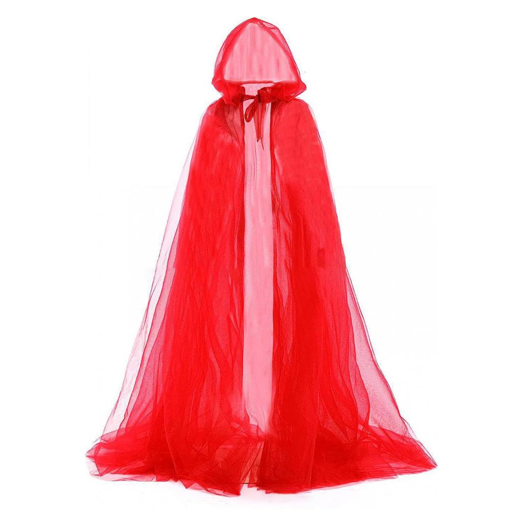 Sheer Hooded Cape For Halloween Costumes Lightweight Breathable Mesh Cloak Party Decorations Halloween Costume Accessory