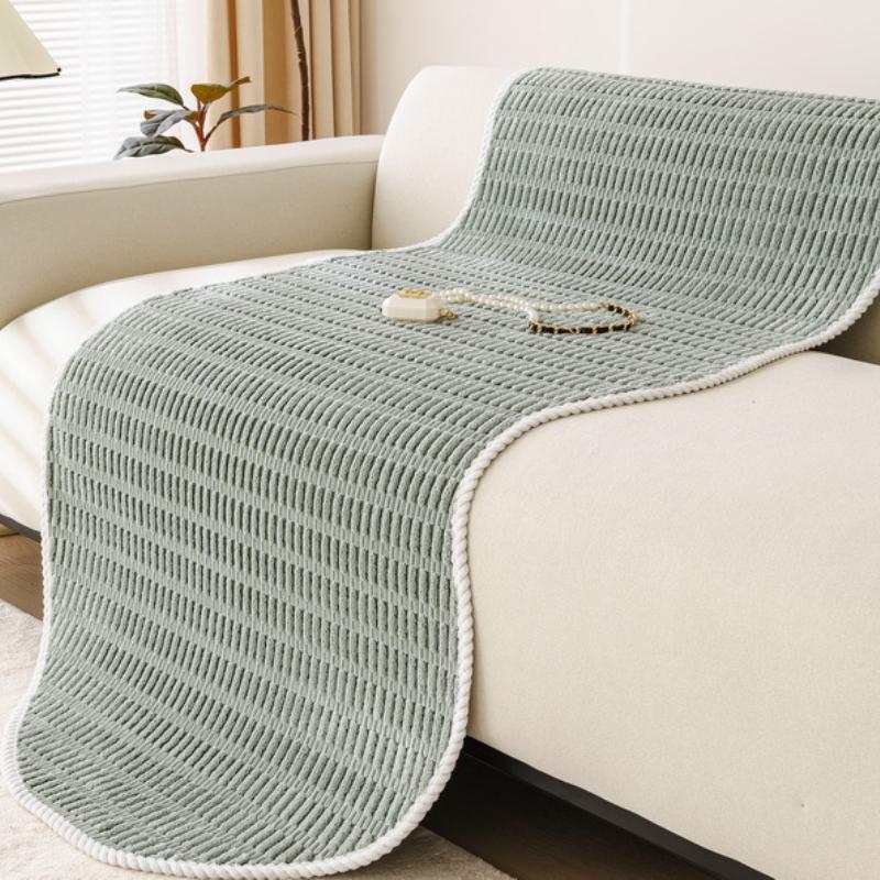 1 stk Uregelmessig lodden sofahåndkle til stue Vinter Tykk plysj Sklisikkert sofatrekk L-formet sofatrekk