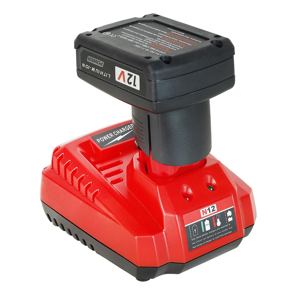Milwaukee M12 12V Tool Battery Charger & Replacement Battery for Electric Wrench/Drill