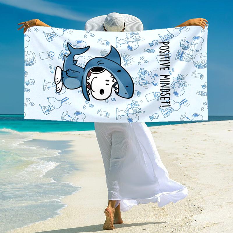 Snoopy Strandtuch Outdoor Camping Strandtuch für Urlaub Schwimmen Freibad Saugfähiges Badetuch