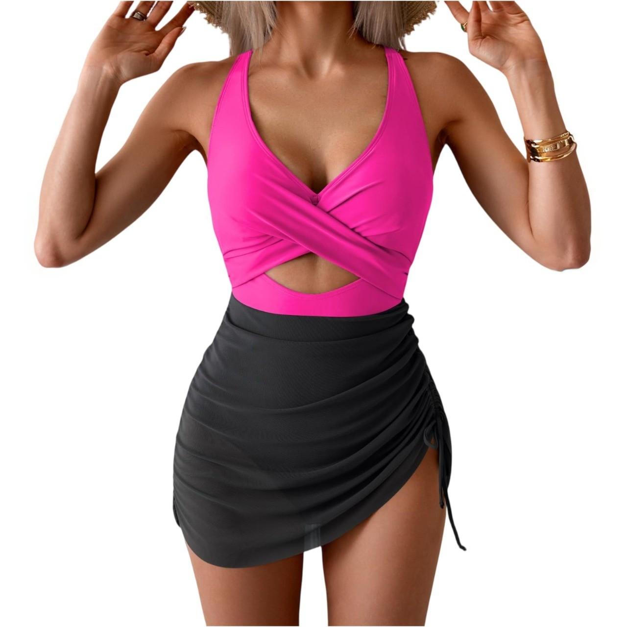 

Женский однотонный цельный купальник с бюстгальтерными подушечками без стальной поддержки, сексуальный бикини XL