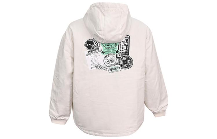 Converse Puffer Jackets Men's White Hooded Moderate Other 10023804-A01