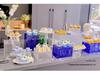 Blue Acrylic Dessert Table Display Stand for Tea Break & Birthday Ornaments