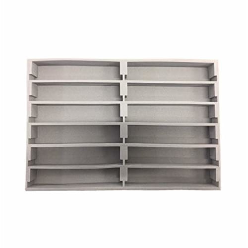 Logifact MIWA A4 Book-Style N Gauge Train Storage Case, Replacement for 20m Trains, Holds 12 Cars, 5 Urethane Insoles, Gray, 296mm X 201mm X 20mm, MO0