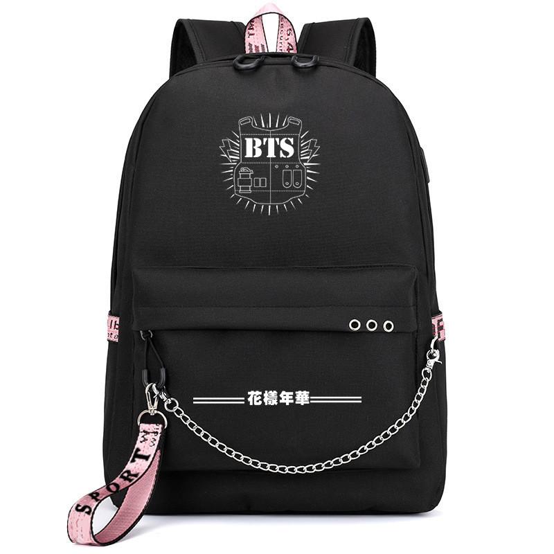 Kpop Bangtan Boys Bts Backpack Usb Charging School Bags Rucksack Bags Travel