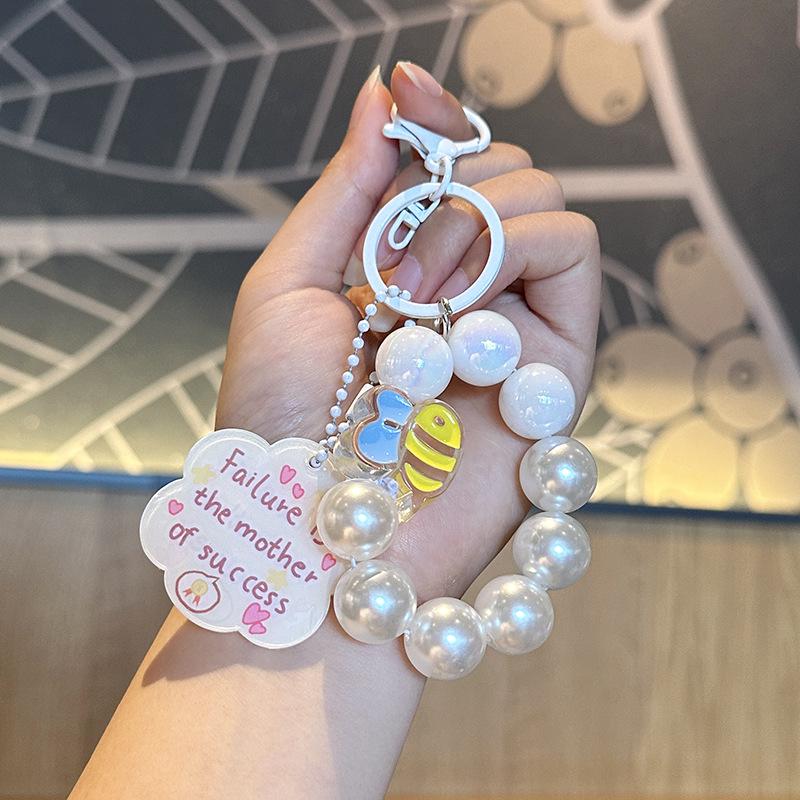 Creative Pearl Tag Beaded Keychain & Bag Charm Accessory