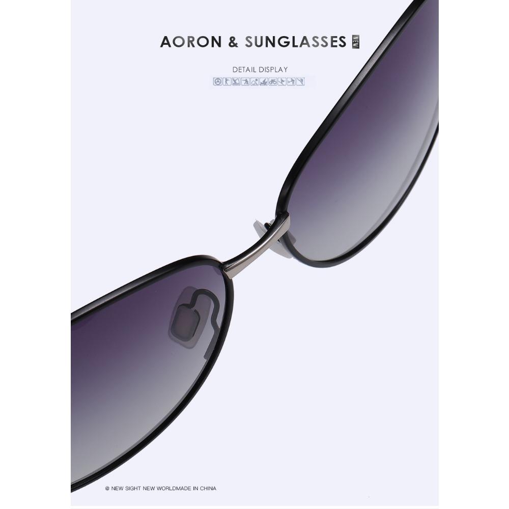 aoron Women's Gradual Change of Color Polarized Sunglasses Two-color Fashion Metal Sunglasses Women's Glasses