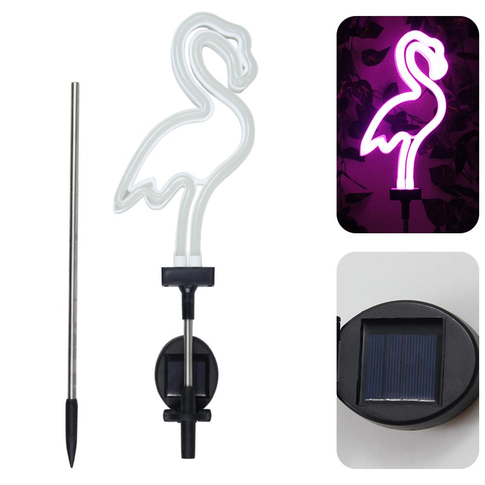 Flamingo Solar Garden Lights Outdoor Decor Waterproof Lawn Light Pathways Patio Decoration Stake Lights Holiday Supplies